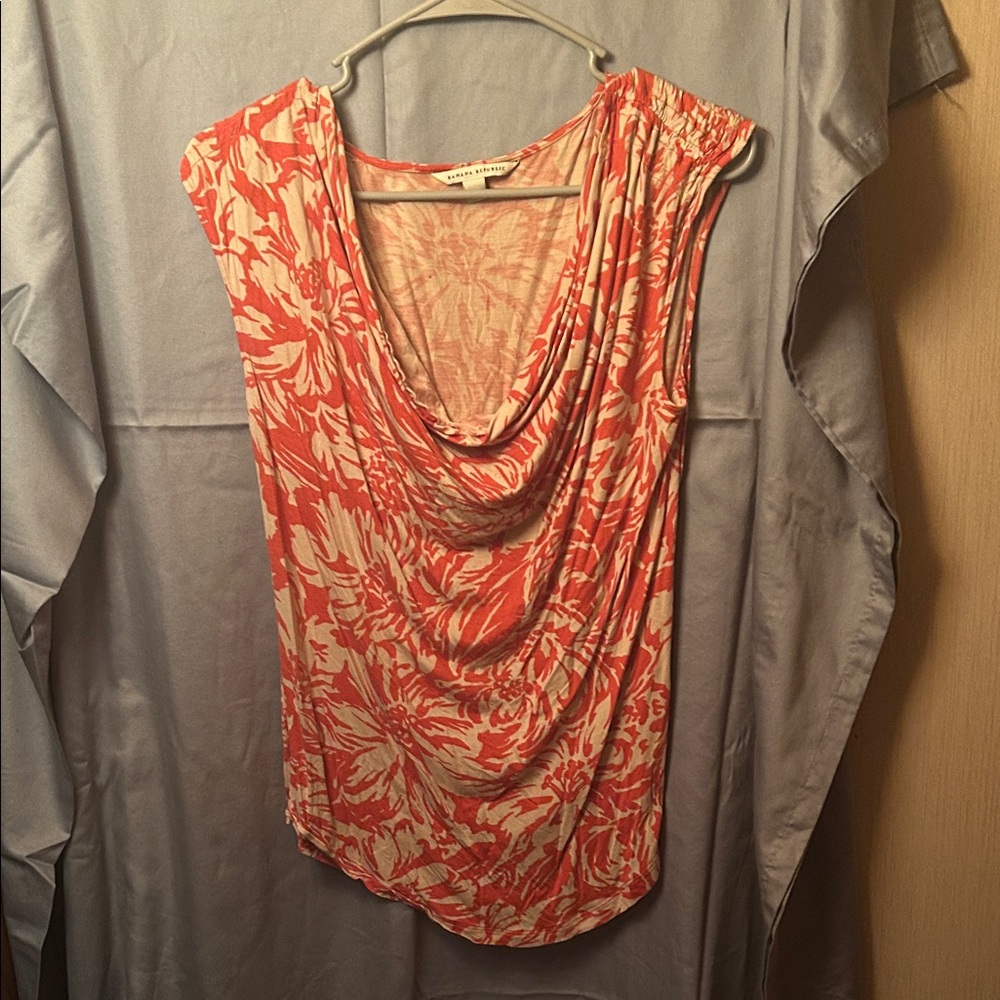 Banana Republic Coral Floral Blouse